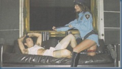 Girl cop and a guy tied up